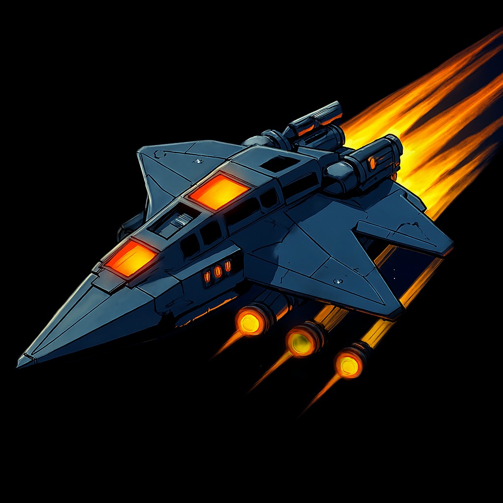 A hostile faction's warship — a fast, aggressive attack ship