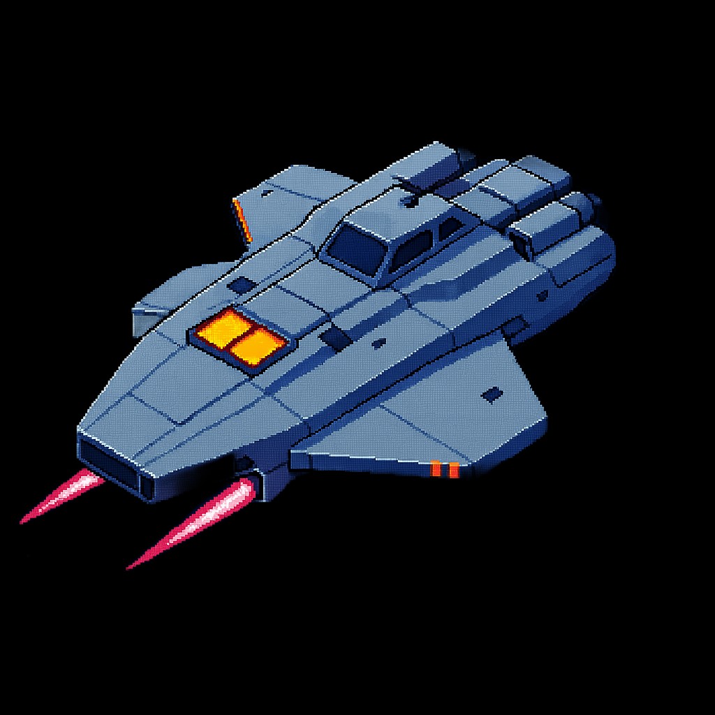 A hostile faction's warship — heavily armored and sturdy